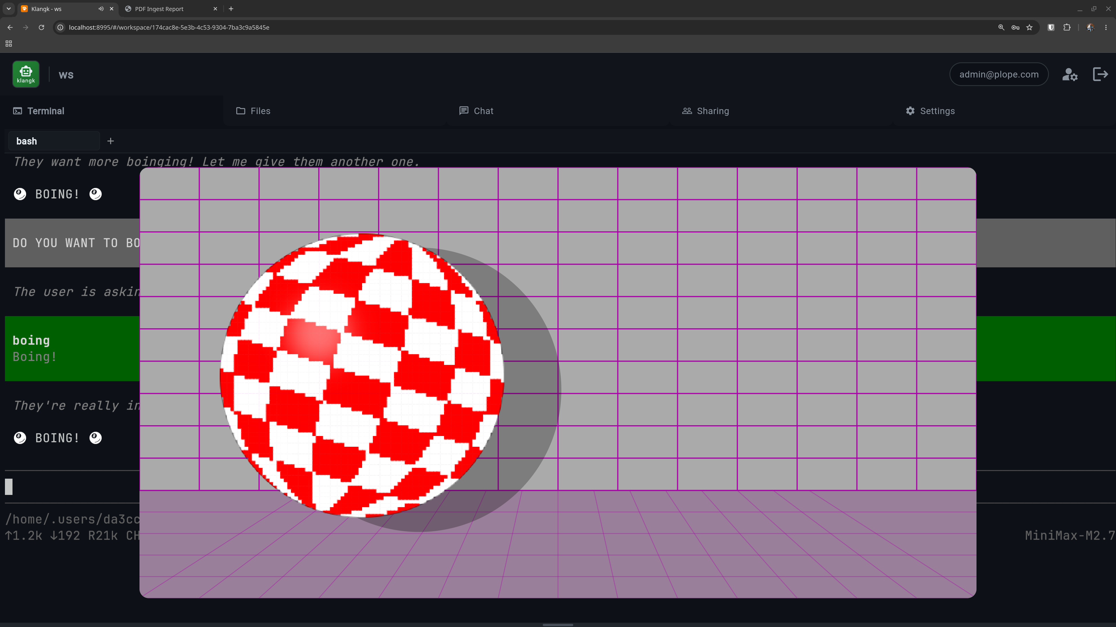 Boing Ball plugin triggered from Pi