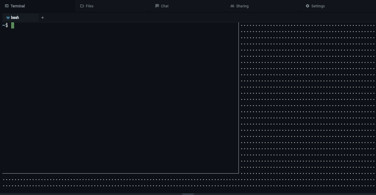 Two terminal tabs — one shared, one isolated